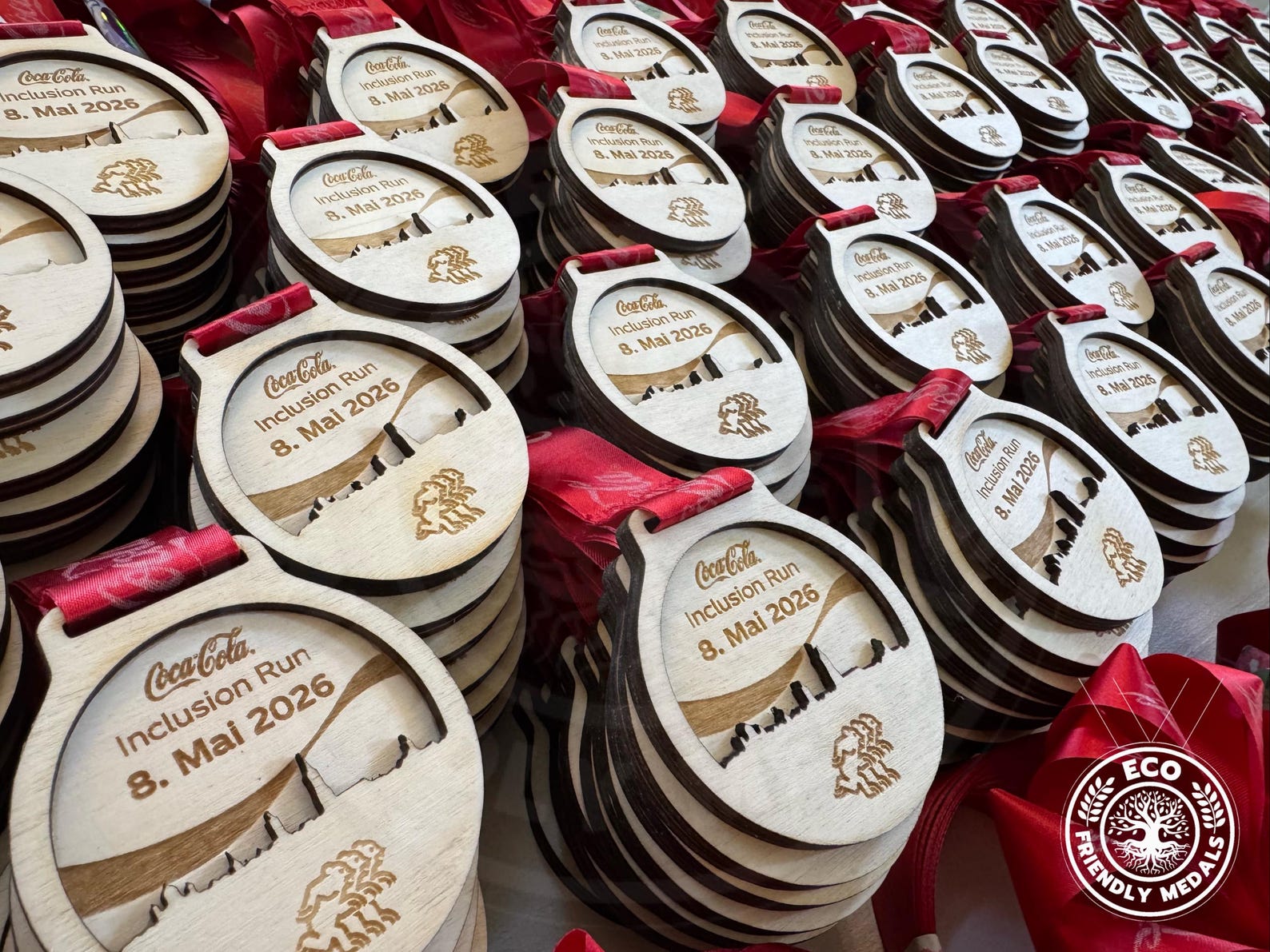 Custom Wooden Medals – 3D Personalised Inclusion Run Awards